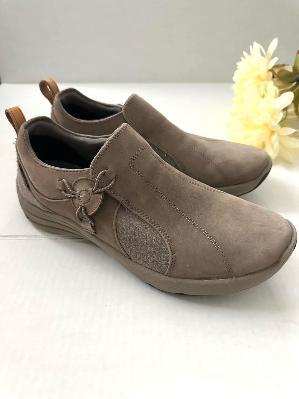 CLARKS Waterproof Wave Walk Leather Slip-Ons